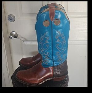 Boulet Canada Cowboy Boots Leather Western Square Toe Mens 11.5 E